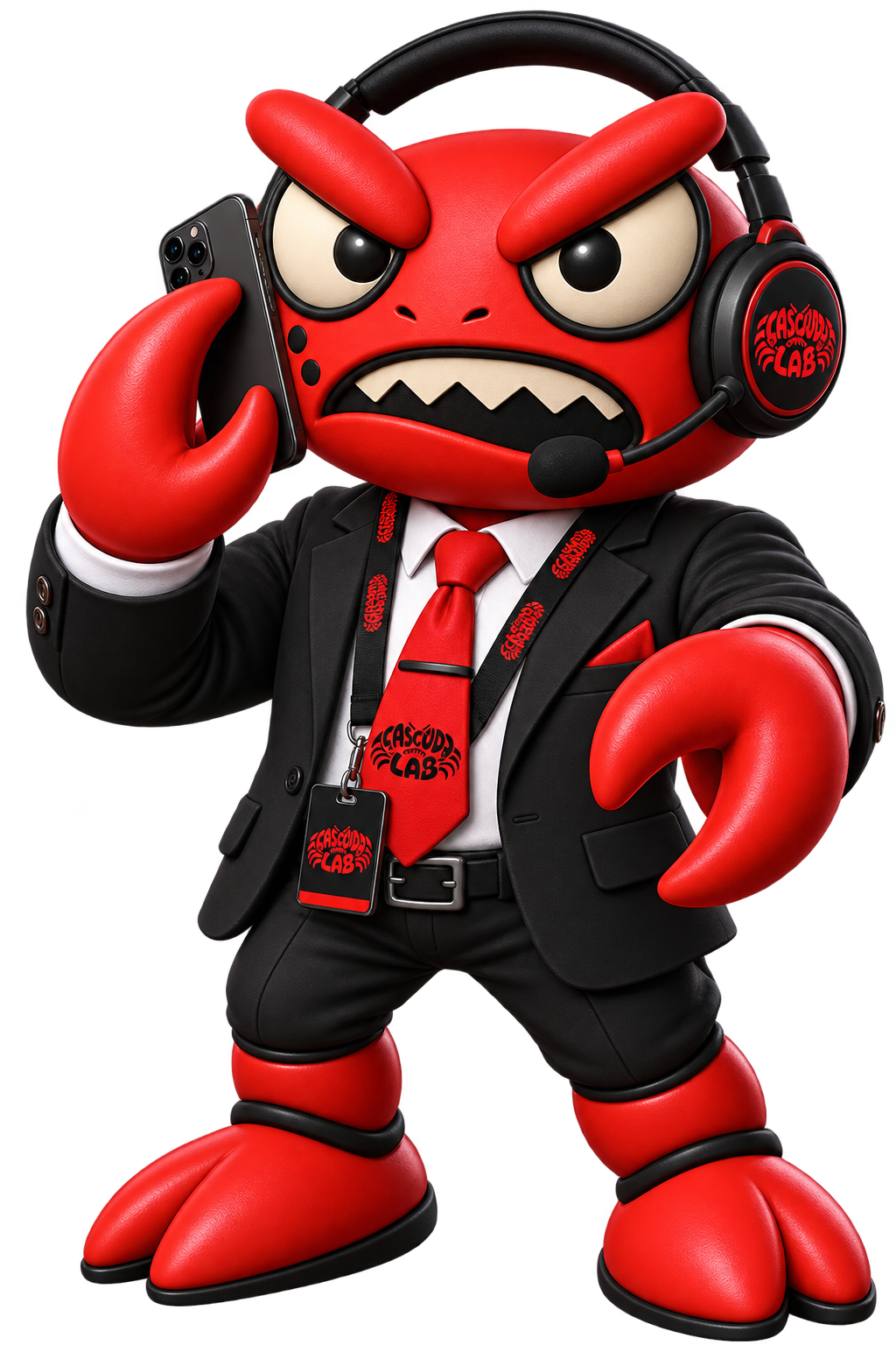 Mascote Cascudo Lab pronto para atender
